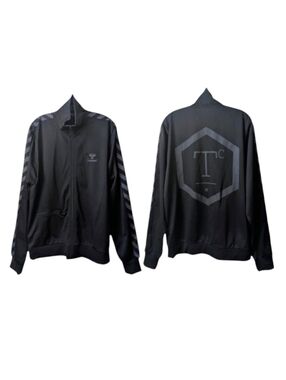 Hummel XL Classic Bee Zip Jacket Terrace Club Soccer Football Black Gray